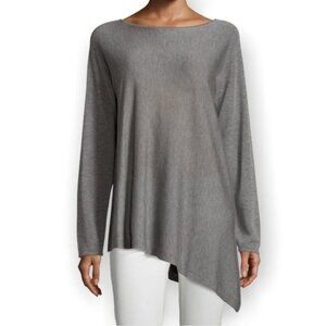 Eileen Fisher Merino Knit Ballet Neck Top  in Pewter
